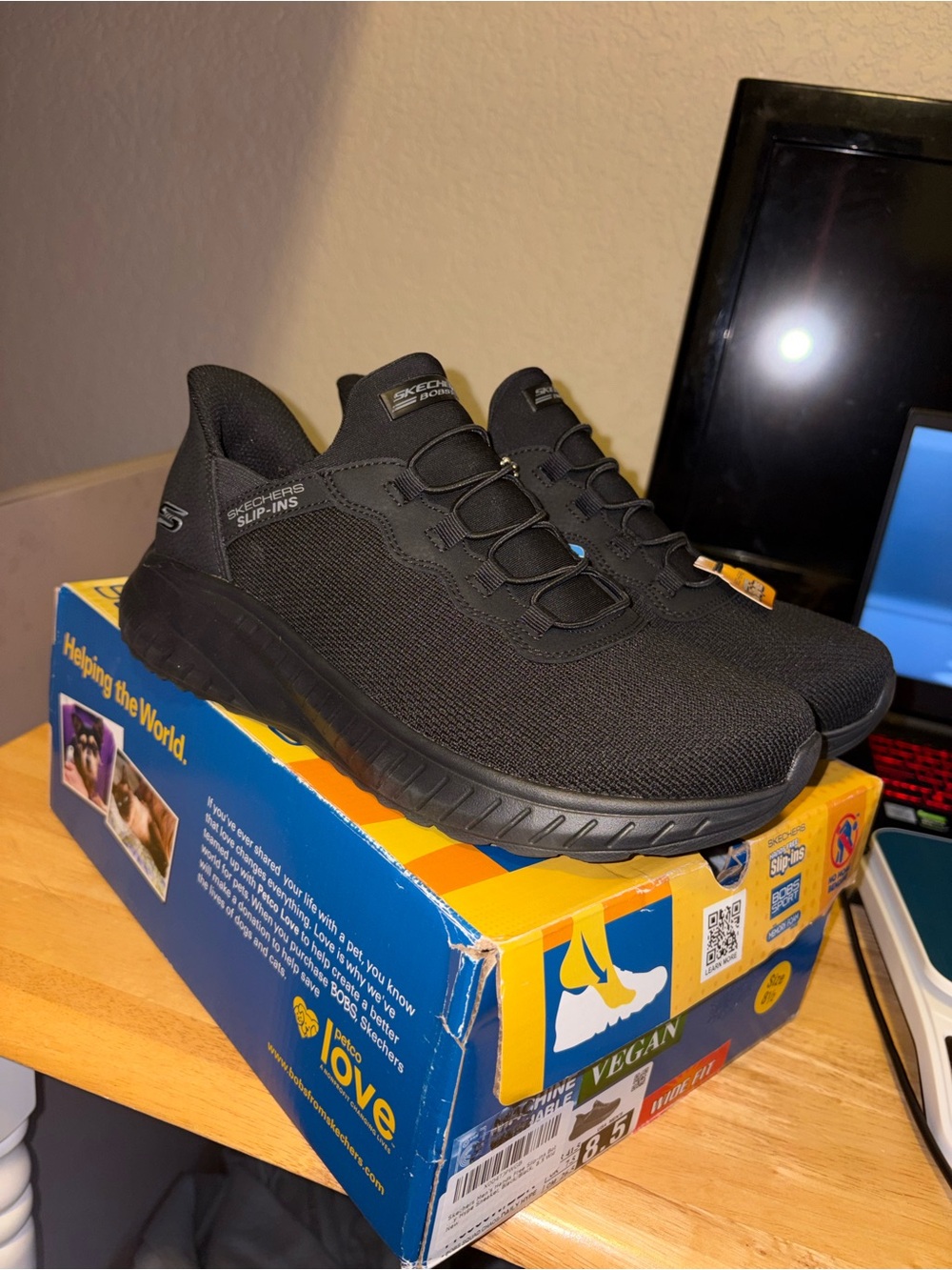 Skechers Men’s Black Slip-On Athletic Sneakers with Elastic Bungee
